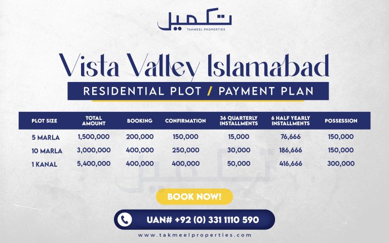 Vista Valley Islamabad payment plan